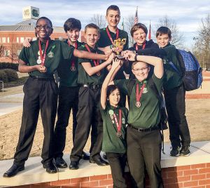 Turtle Troopers from J.C. Booth Middle won the Robot Programming Award at the Georgia State FIRST LEGO League Championship held at Georgia Gwinnett College.