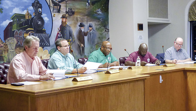The Tyrone Planning Commission meets in June this year before a complaint about the mural was lodged. Photo/Ben Nelms.