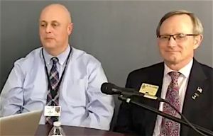 (L-R) Mike Sanders, assistant superintendent of operations, and Dr. Ted Lombard, coordinator for Safety, Athletics and Discipline for the Fayette County School System.