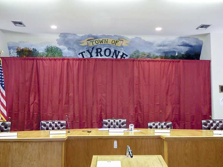 Tyrone covers up offending town hall mural