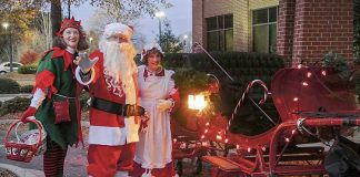 Santa, Mrs. Claus and the Elf will once again visit Piedmont Fayette’s Great Tree Lighting. Photo/Piedmont Fayette Hospital.