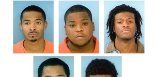 Burglary suspects (L-R, top) Brandon Wallace, Daevon Speller, Dante Stubbs; (botton, L-R) Terrance Coffil and Trevion Hinesman. Photos/Fayette County Jail.