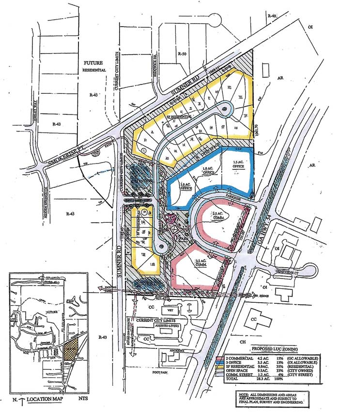 Map of proposed Bradshaw annexation and development. Graphic/Peachtree City.