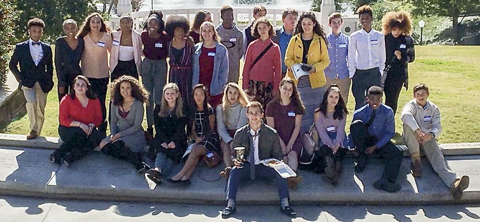 Whitewater High’s foreign language poetry contest participants. (L-R) Front row: Hannah Ross, Naomi Torres-Santos, Catie Hayes, Abby Thomason, Minah Nguyen, John Skibiel, Daisy O’Mahoney, Leah Folden, Aaron Blanchard, and Spencer Fields. (L-R) Middle row: Jordan Hamilton-Paige, Brooke Moses, Kaylee Grasier, Sydney Gibson, Taylor Glover, Sydney Brown, Elizabeth Mangin, Isabelle Neckel, and Christina Whitehead. (L-R) Back row: Marina Diamond, Kobe Akomeah-Sakyi, Colson Combs, Joseph Boyd, Matthew Berg, Daniel Grant, and Zarah Gates.