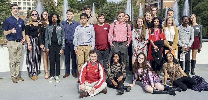 Starr’s Mill High’s foreign language proudly show off their award-winning medals. (L-R) Front row: Thomas Allen, Biankah Precious-Destin, Virginia Jackson, and Saijleen Chawla. (L-R) Middle row: Daniel Stackhouse, Emily Hawkins, Anabella Ellis, Micah Wilkins, Samuel Navarro, Ethan Bang, Sammy McElreath, Noah Ellis, Olivia Price, Insha Dodhia, Ramey Koorse, and Ivan-Anthony Destin. (L-R) Back row: William VanHuffel, Julie Honea, Caroline Carle, Seth Williams, Derick Walker, and Liana Jindra.