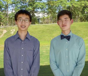 McIntosh High Valedictorian Mark Ni, left, and Salutatorian Samuel Liu. Photo / Ben Nelms.