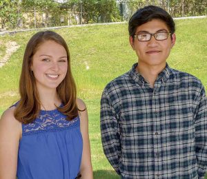 Sandy Creek High Valedictorian Sarah Anne Sorme, left, and Salutatorian Ariz Jebien Simon Sayson. Photo / Ben Nelms.