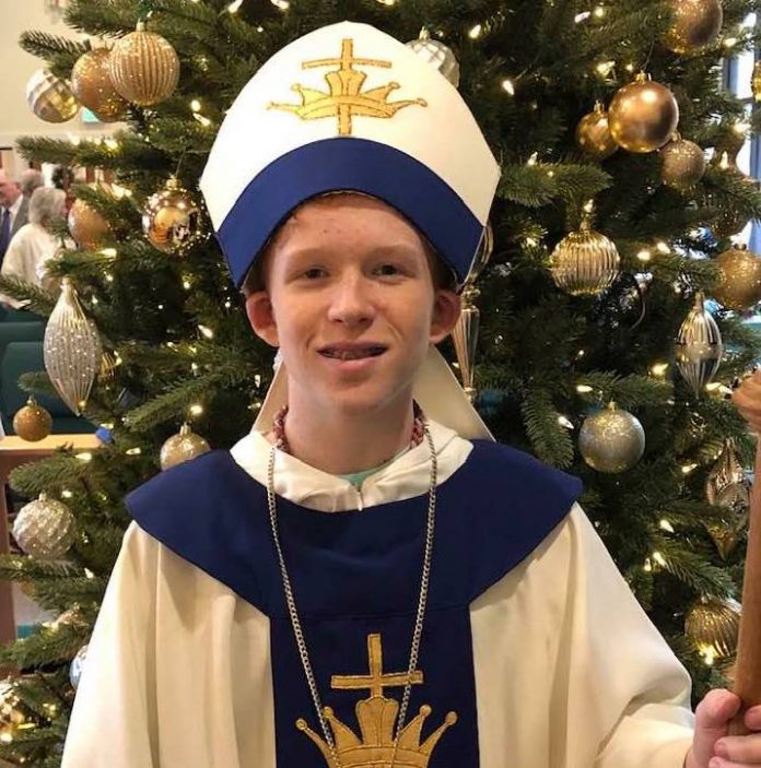 Aidan Northrop serves as 2019 Boy Bishop. Photo/Submitted.