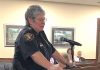 Peachtree City Police Chief Janet Moon speaks to the City Council Feb. 6 Photo/Cal Beverly.