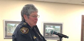 Peachtree City Police Chief Janet Moon speaks to the City Council Feb. 6 Photo/Cal Beverly.