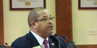 Fayetteville Mayor Ed Johnson delivers his 2020 State of the City address to City Council. Photo/Ben Nelms.