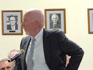 Attorney Rick Lindsey at the March 9 meeting of the Peachtree City Planning Commission. Photo/Ben Nelms.