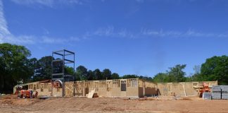 Construction on the Tyrone Municipal Complex across from Shamrock Park on Senoia Road is well underway and is expected to be completed before the end of the year. Photo/Ben Nelms.