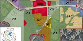 Map of site of requested rezoning on Rockaway Road. Graphic/Peachtree City Planning Commission.