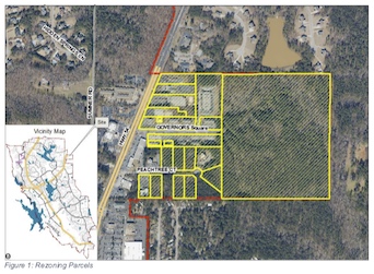 <b>A map overlay of the land annexed into Peachtree City a year ago. Graphic/Peachtree City.</b>