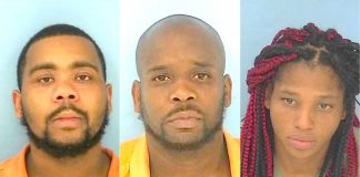 Arrested in connection with the robbery of the Victoria's Secret store in Peachtree City were (L-R) Timmy Chambers, Eugene Martin and Ashley Anderson. Photos/Fayette County Jail.