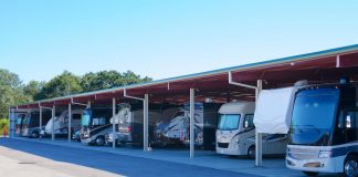 Shutterstock image of typical RV storage shed.