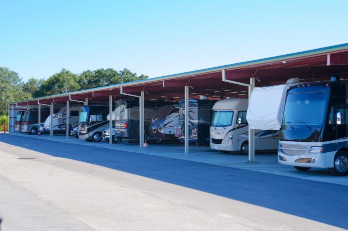 Shutterstock image of typical RV storage shed.