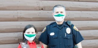 Stella Yurgiones and Officer Paul Smilley, school resource officer for Huddleston Elementary School in Peachtree City. Photo/Submitted.