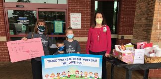 This giant Valentine to Piedmont Fayette Hospital was sent by teachers and students at Cleveland Elementary School. Photo/Fayette County School System.