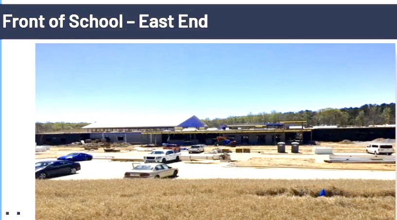 <b>Front view of new Booth Middle School under construction. Photo/Fayette County School System.</b>