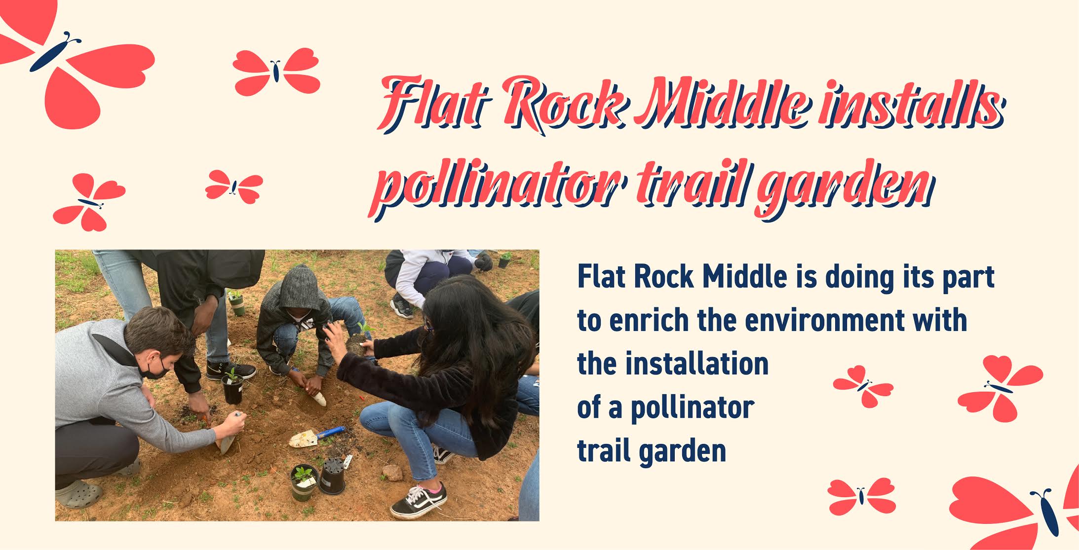 Flat Rock Middle installs pollinator trail garden