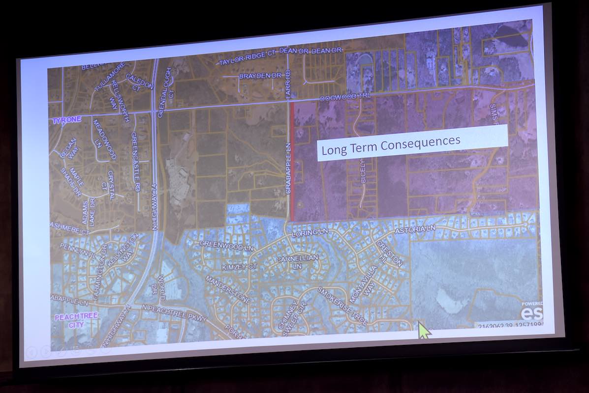 Map shows area of city likely to be affected by the closure. Graphic/Peachtree City Council.