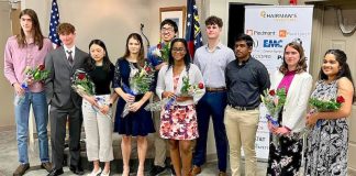 Local STAR Students and Teachers were honored at a ceremony hosted by the Fayette County Kiwanis Club. Starr’s Mill’s William Van Huffel and Whitewater’s West Clayton were both selected as STAR Student for Fayette County. Photo/Fayette County School System.