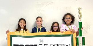 The winning fourth grade team from Crabapple Lane Elementary School are, from left, Kylee Ing, Lily Dodgen, Ruby Chau and Sydney Mynatt. Photo/GCEE.