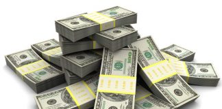 Shutterstock illustration of pile of cash stacks