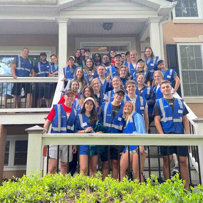 GRSP Community Service Weekend in Peachtree City caps students’ immersion in Georgia life. Students gather for a group portrait.