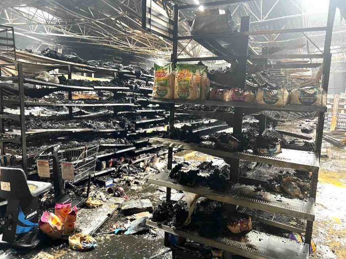 Walmart store interior following the fire last week. Photo/Peachtree City Fire Department.