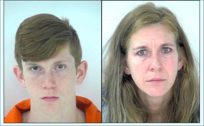 Bradley Kantor (L) and his mother Ashley Kantor. Photos/Fayette County Jail.