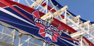 James Fordham stands in front of the Fayetteville ride attraction. Photo/Fun Spot America Atlanta.