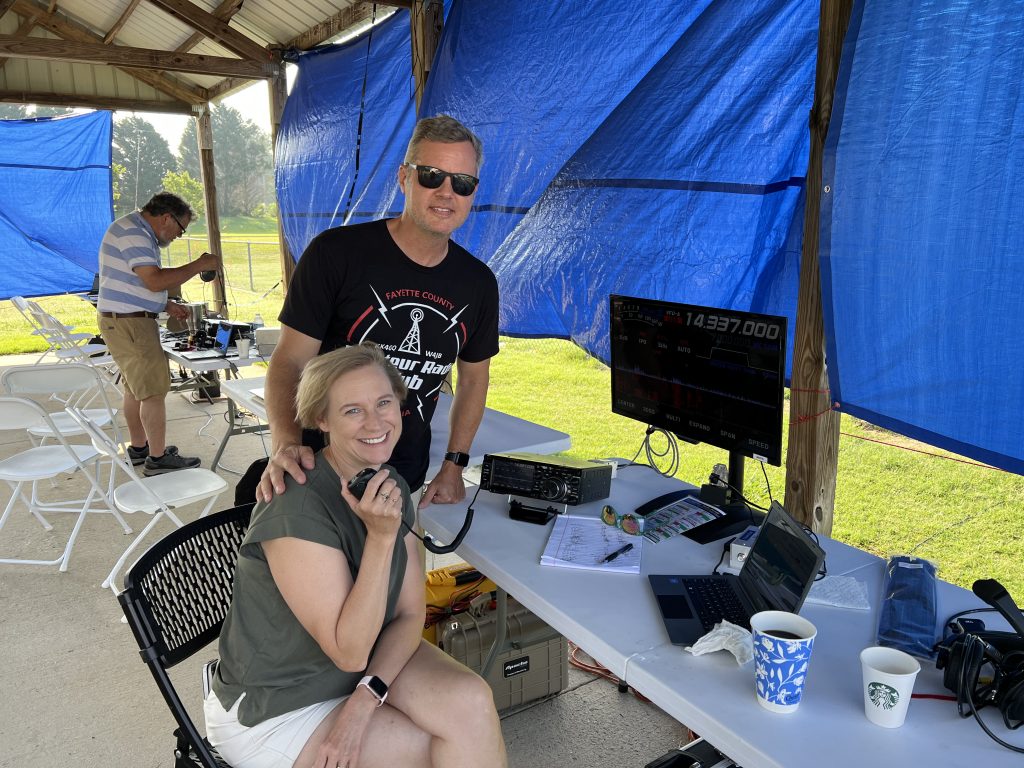 Joe (KI4ASK) & Mary Catherine (KI4HHI) Domaleski at the 2023 Fayette County Amateur Radio Club field day event in Brooks, GA. Photo/Bryan Macera