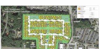 Gingercake and Hwy. 54 site drawing of proposed multi-unit project. Graphic/City of Fayetteville.