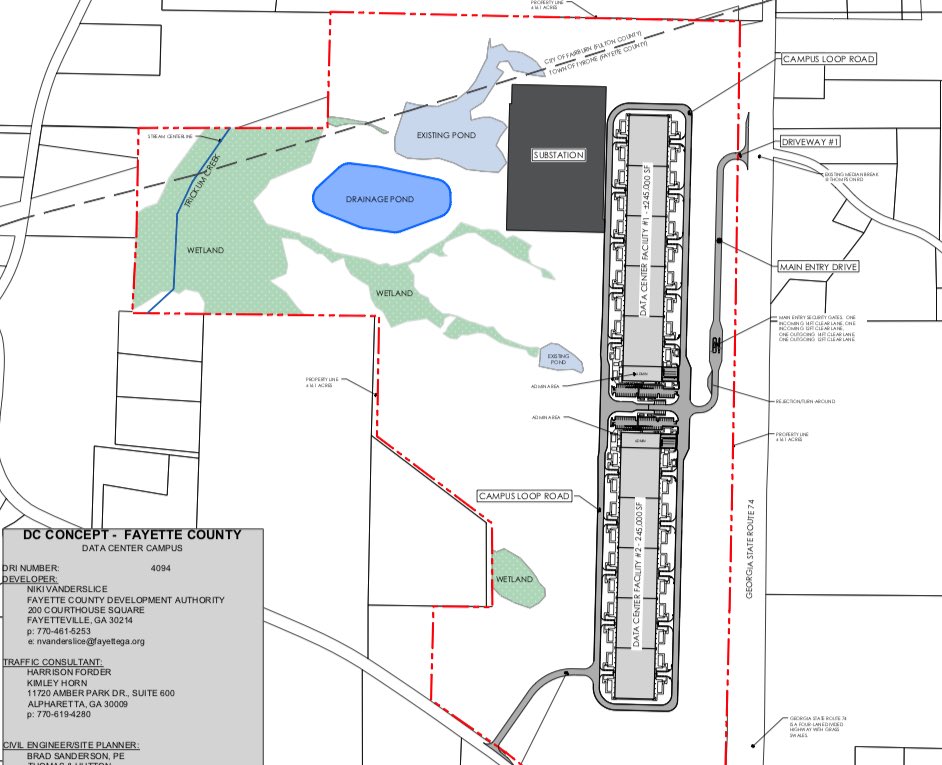 Data center location outline map. Graphic/Town of Tyrone