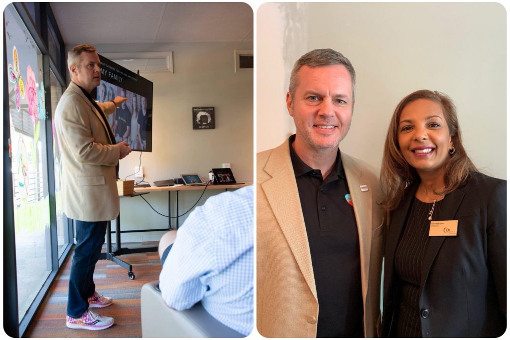 Meeting of the Minds presentation on 4/16/19. Joe Domaleski with Annie Singh-Quern. Photo/Kavian Baker