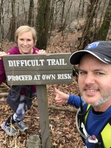 Joe & Mary Catherine Domaleski about to make the steep climb up to Mount Oglethorpe from the Big Canoe community in Jasper, GA. Photo/Joe Domaleski