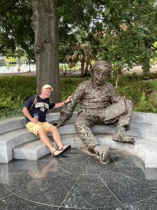 The author enjoying a moment with the famous Albert Einstein statue on the Georgia Tech campus. Photo/Joe Domaleski