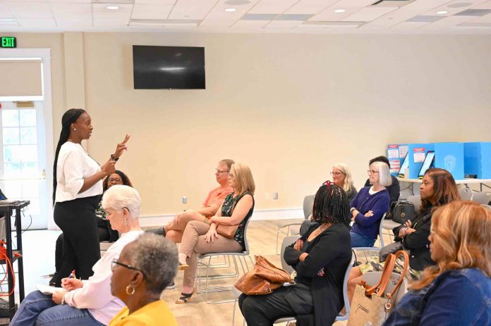 Elections and Voter Registration Director  Brieanna Garrett speaks at the event. Photo/Fayette County.