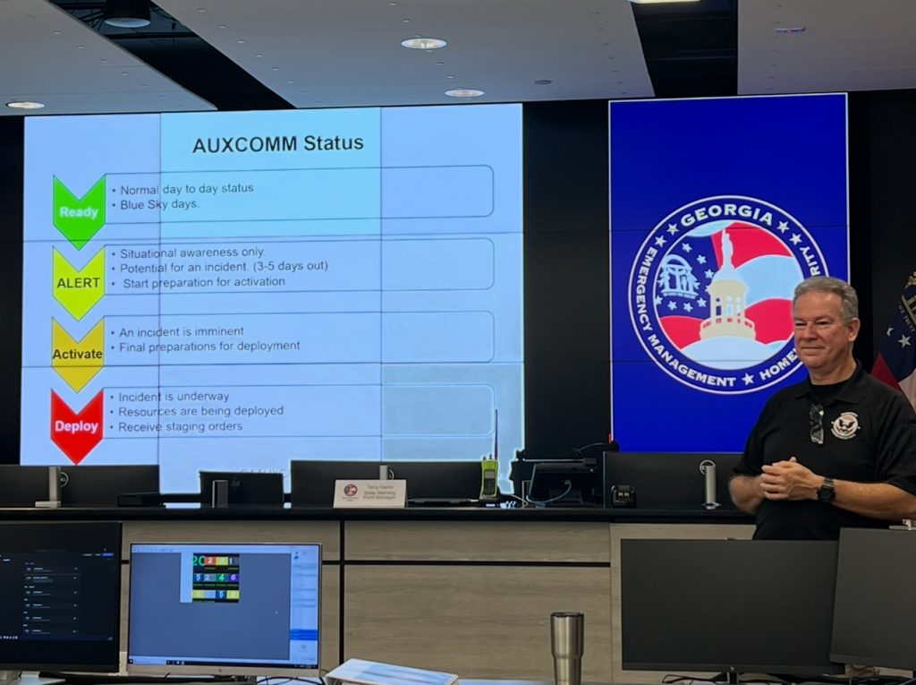 GEMA/HS State Operations Center (SOC) with Emergency Operations Communications Manager/ESF2 Lead Greg Smith. Photo/Joe Domaleski