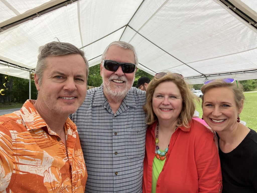 Joe Domaleski, Cal Beverly, Joyce Beverly, and Mary Catherine Domaleski on the occasion of Cal's birthday. Photo/Peggy Thomas