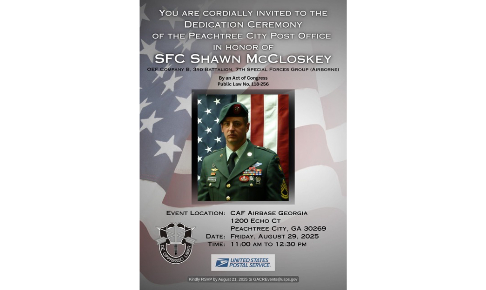 Peachtree City Post Office to be Dedicated in Ho...