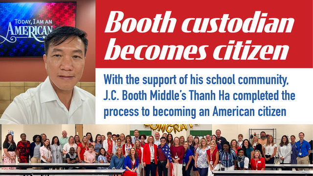 Booth custodian becomes American citizen