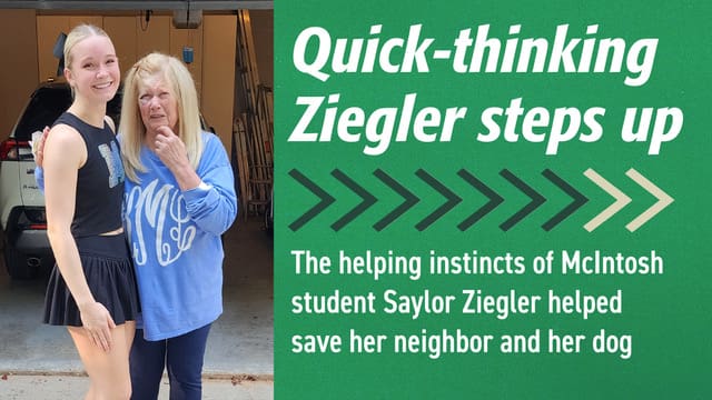 Quick-thinking teen Ziegler saves neighbor