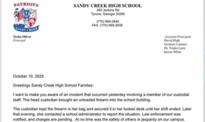 Sandy Creek custodian reports bringing unloaded ...