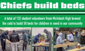 McIntosh builds beds for the community