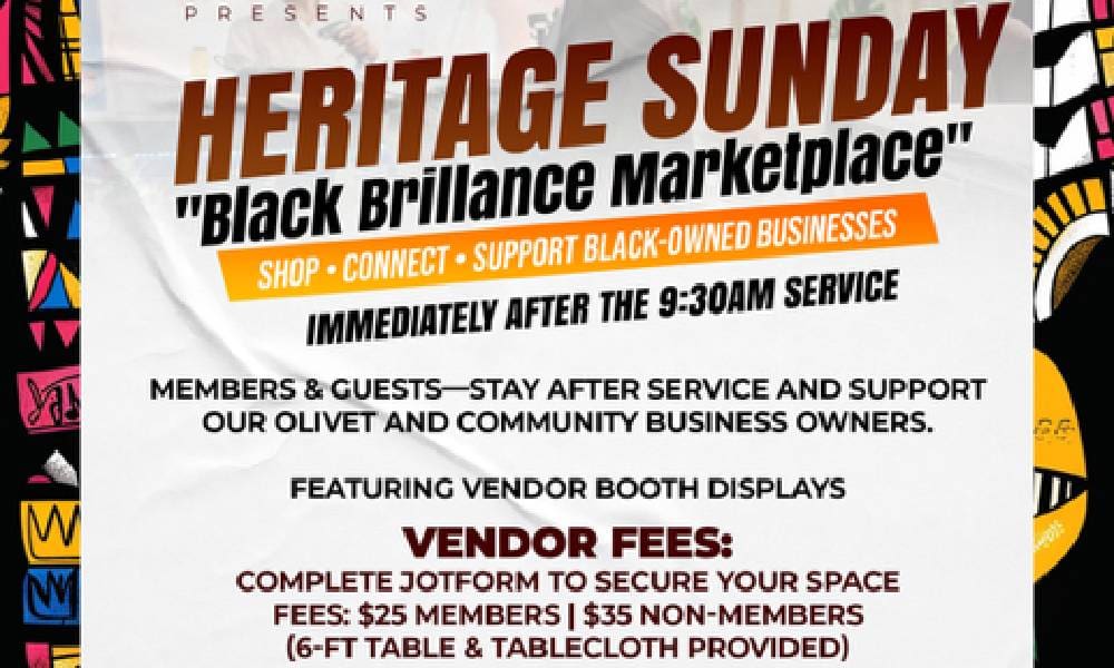 The Olivet Church to Host “Black Brilliance Marketplace” for Heritage Sunday 2026