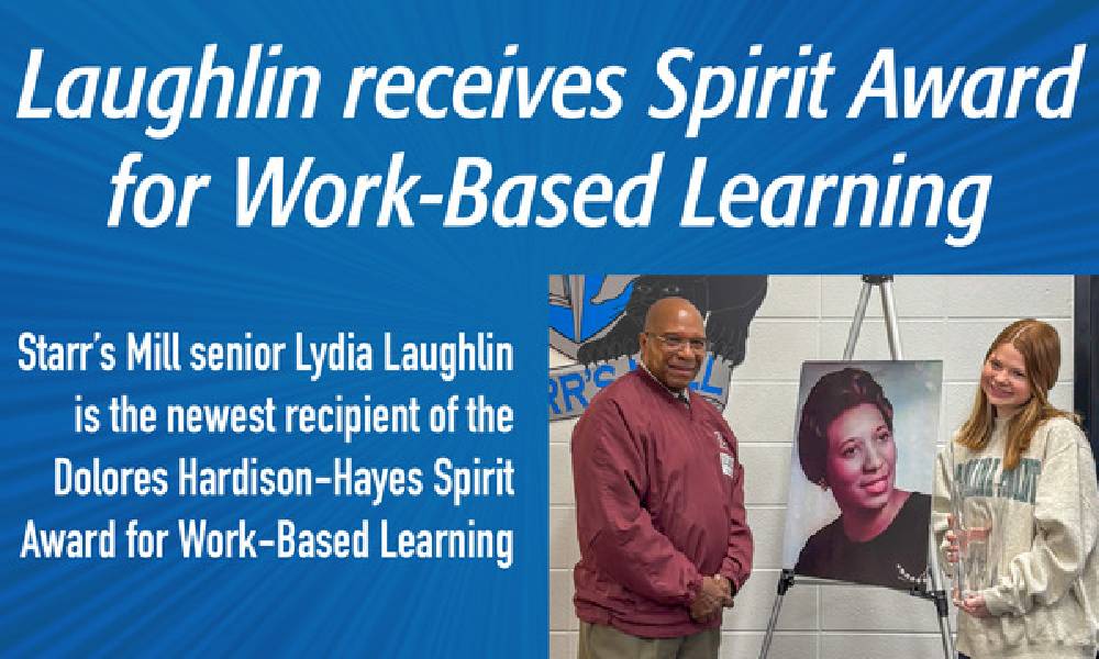 Starr’s Mill’s Laughlin receives Spirit Award for Work-Based Learning